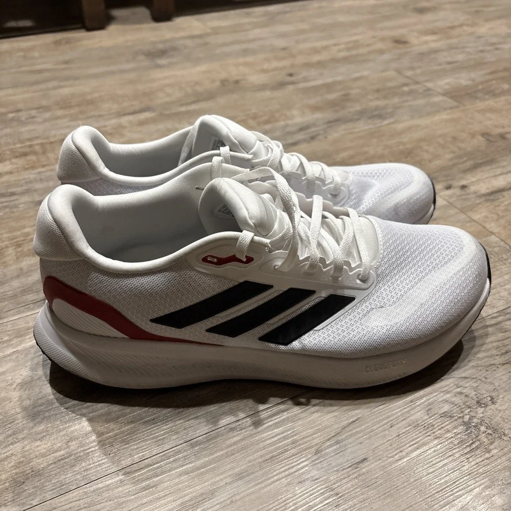 Adidas Men's Run Falcon 5 Sneaker‎ White/Black/Red Size 11 IE0551